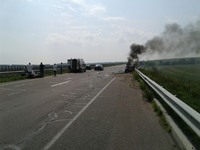 Жашківський район: рятувальники ліквідували пожежу автомобіля, що загорівся внаслідок ДТП 