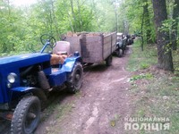 На Борзнянщині поліція затримала три трактори з незаконним лісом