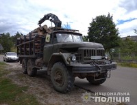 На Житомирщині поліцейські затримали три вантажівки з нелегальною деревиною