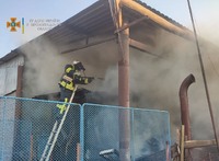 Долинські рятувальники загасили пожежу на території приватного домоволодіння