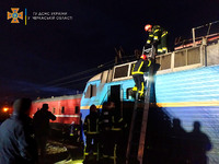 У Черкаському районі вогнеборці ліквідували пожежу електровоза