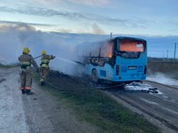Бериславські рятувальники ліквідували загорання автобусу без пасажирів
