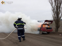 Миколаївська область: рятувальники ліквідували пожежу автомобіля