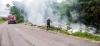Золотоніський район: рятувальники ліквідували пожежу на сміттєзвалищі