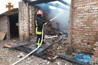 На Вінниччині ліквідовано пожежу господарчої будівлі