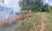 Миргородський район: рятувальники загасили пожежу сухої рослинності