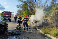 Ізюмський район: рятувальники оперативно ліквідували пожежу, спричинену ДТП