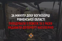 За минулу добу рятувальники Рівненщини ліквідували 5 пожеж та 5 разів виїжджали на надання допомоги населенню