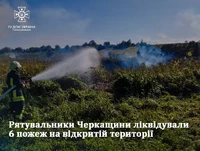 Впродовж минулої доби, рятувальники Черкащини 6 разів залучалися на ліквідацію пожеж сухої рослинності, сміття та очерету