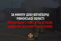 За минулу добу рятувальники Рівненщини ліквідували 3 пожежі та 10 разів надавали допомогу населенню