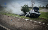 Яворівський район: вогнеборці ліквідували пожежу автомобіля внаслідок ДТП