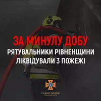 Впродовж минулої доби вогнеборці ДСНС Рівненщини ліквідували 3 пожежі