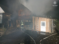 Воловецькі рятувальники ліквідували пожежу в надвірній споруді та врятували свійську тварину