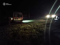 Самбірський район: рятувальники відбуксирували автомобіль швидкої, що застряг в болоті