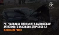 Львівський район: рятувальники вивільнили з автомобіля затиснутого внаслідок ДТП чоловіка