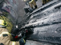 Рятувальники ліквідували загоряння понівеченого автомобіля