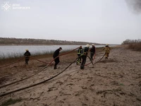 Пожежу у плавневій зоні річки Дніпро ліквідовано