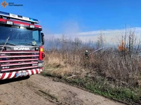 Полтавський район: рятувальники загасили пожежу сухої рослинності