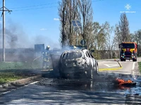 Золотоніський район: під час пожежі автомобіля травмувався водій