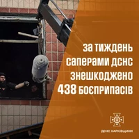 Протягом тижня на Харківщині піротехніки ДСНС ліквідували 438 одиниць ворожих боєприпасів