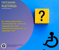 Які зміни відбулися у законодавстві з питань підвищення рівня працевлаштування осіб з інвалідністю?