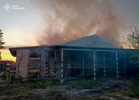 М. Лебедин: рятувальники приборкали загоряння будівлі