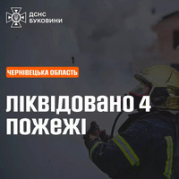 Чернівецька область: за минулу добу ліквідовано 4 пожежі
